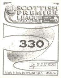 2000 Panini Scottish Premier League Stickers #330 Simo Valakari Back
