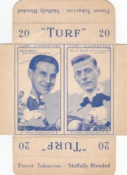 1951 Turf Cigarettes Famous Footballers - Dual Card Panels #6 / 29 Willie Waddell / Willie Bauld Front