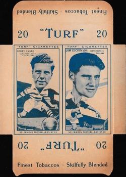 1951 Turf Cigarettes Famous Footballers - Dual Card Panels #13 / 42 Bobby Evans / Jimmy Dickinson Front