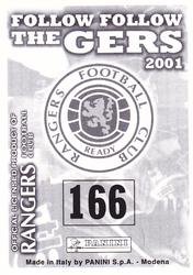 2000-01 Panini Rangers FC #166 Terry Butcher Back