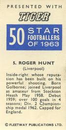 1963 Fleetway Ltd. 50 Star Footballers of 1963 #5 Roger Hunt Back
