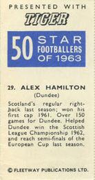 1963 Fleetway Ltd. 50 Star Footballers of 1963 #29 Alex Hamilton Back