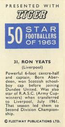 1963 Fleetway Ltd. 50 Star Footballers of 1963 #31 Ron Yeats Back
