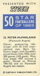 1963 Fleetway Ltd. 50 Star Footballers of 1963 #33 Peter McParland Back