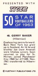 1963 Fleetway Ltd. 50 Star Footballers of 1963 #48 Gerry Baker Back