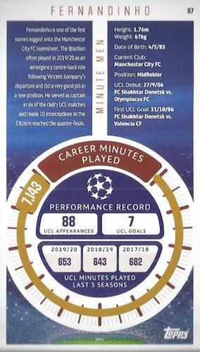 2020-21 Topps UEFA Champions League Best of the Best #67 Fernandinho Back