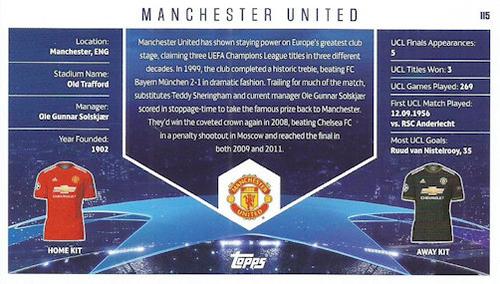 2020-21 Topps UEFA Champions League Best of the Best #115 Manchester United Back