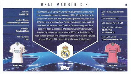 2020-21 Topps UEFA Champions League Best of the Best #118 Real Madrid CF Back