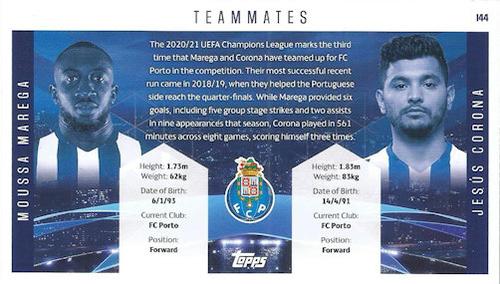 2020-21 Topps UEFA Champions League Best of the Best #144 Moussa Marega / Jesus Corona Back