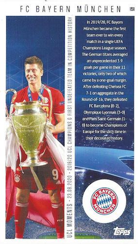 2020-21 Topps UEFA Champions League Best of the Best #151 FC Bayern Munchen - 23.08.2020 Back