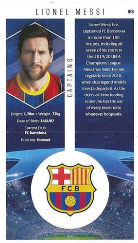2020-21 Topps UEFA Champions League Best of the Best #166 Lionel Messi Back