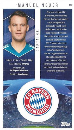 2020-21 Topps UEFA Champions League Best of the Best #167 Manuel Neuer Back