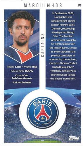 2020-21 Topps UEFA Champions League Best of the Best #176 Marquinhos Back