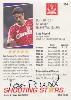 1991-92 Merlin Shooting Stars UK - Embossed Autograph Cards #114 Ian Rush Back