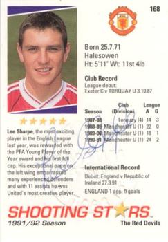 1991-92 Merlin Shooting Stars UK - Embossed Autograph Cards #168 Lee Sharpe Back