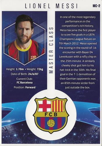2020-21 Topps UEFA Champions League Best of the Best - Master Class #MC-2 Lionel Messi Back