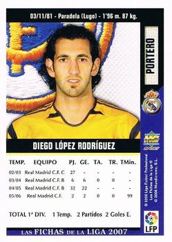 2006-07 Mundicromo Las Fichas de la Liga 2007 #33 Diego López Back