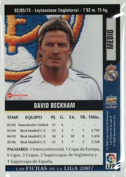 2006-07 Mundicromo Las Fichas de la Liga 2007 #44 Beckham Back
