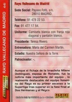 2003-04 Panini LaLiga Megafichas #441 Rayo Vallecano Back