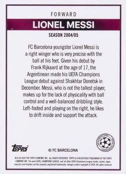 2020-21 Topps The Lost Rookie Cards - Autographs Red #NNO Lionel Messi Back