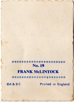1969-70 A&BC Crinkle Cut Photographs #19 Frank McLintock Back