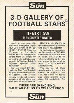 1972 The Sun 3D Gallery of Football Stars #NNO Denis Law Back