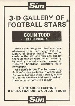 1972 The Sun 3D Gallery of Football Stars #NNO Colin Todd Back
