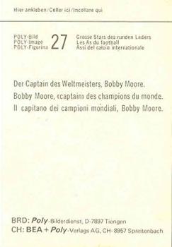1970 Poly Verlag Grosse Stars des Runden Leders #27 Bobby Moore Back