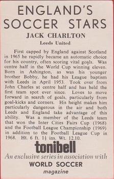 1969-70 Tonibell England's Soccer Stars #NNO Jack Charlton Back