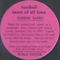 1970 Tonibell Team of All Time #NNO Gordon Banks Back