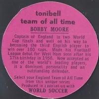 1970 Tonibell Team of All Time #NNO Bobby Moore Back
