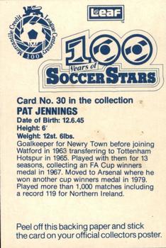 1988 Leaf - 100 Years of Soccer Stars #30 Pat Jennings Back