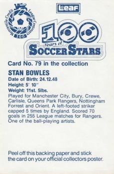 1988 Leaf - 100 Years of Soccer Stars #79 Stan Bowles Back