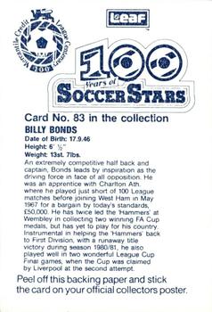 1988 Leaf - 100 Years of Soccer Stars #83 Billy Bonds Back