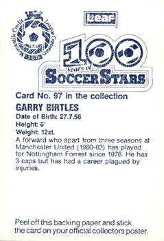 1988 Leaf - 100 Years of Soccer Stars #97 Gary Birtles Back