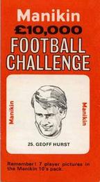 1969 J.R. Freeman Manikin Football Challenge #25 Geoff Hurst Front