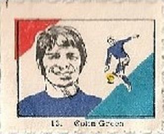 1971 BAB Century Series of Sticker Stamps Soccer Favourites #13 Colin Green Front