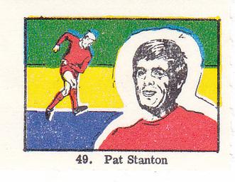 1971 BAB Century Series of Sticker Stamps Soccer Favourites #49 Pat Stanton Front