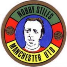 1970 BAB Footballers (Round Stickers) #NNO Nobby Stiles Front