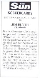 1978-79 The Sun Soccercards #10 Jim Blyth Back