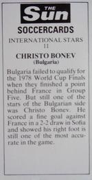 1978-79 The Sun Soccercards #11 Christo Bonev Back