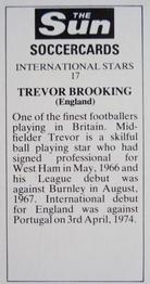 1978-79 The Sun Soccercards #17 Trevor Brooking Back