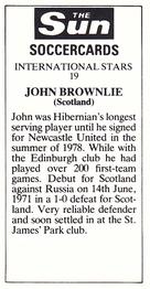 1978-79 The Sun Soccercards #19 John Brownlie Back