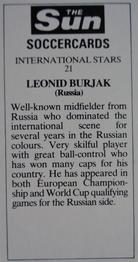 1978-79 The Sun Soccercards #21 Leonid Buryak Back
