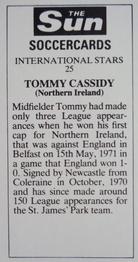 1978-79 The Sun Soccercards #25 Tommy Cassidy Back