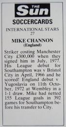 1978-79 The Sun Soccercards #27 Mike Channon Back
