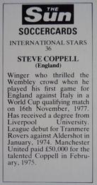 1978-79 The Sun Soccercards #36 Steve Coppell Back