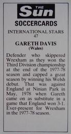 1978-79 The Sun Soccercards #47 Gareth Davis Back