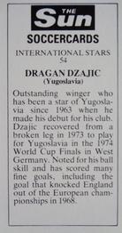 1978-79 The Sun Soccercards #54 Dragan Dzajic Back