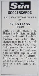 1978-79 The Sun Soccercards #58 Brian Flynn Back